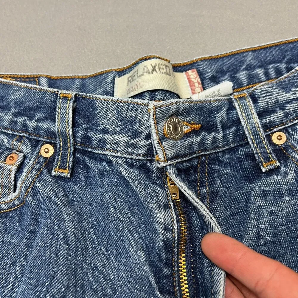 Levi's 550 Jeans Men 34x34 Blue Denim Light Wash Straight Leg Casual Relaxed-Fit